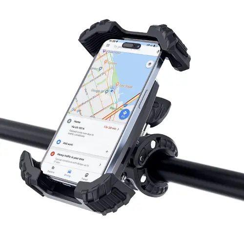 Acefast Suport de telefon pentru bicicletă - antiderapant, cu absorbție a șocurilor - D23 - Negru - 5