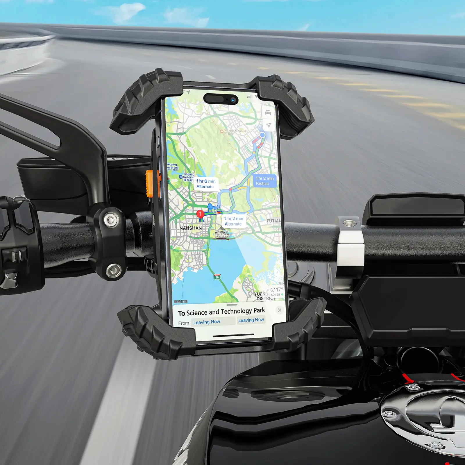 Acefast Suport de telefon pentru bicicletă - antiderapant, cu absorbție a șocurilor - D23 - Negru - image 6
