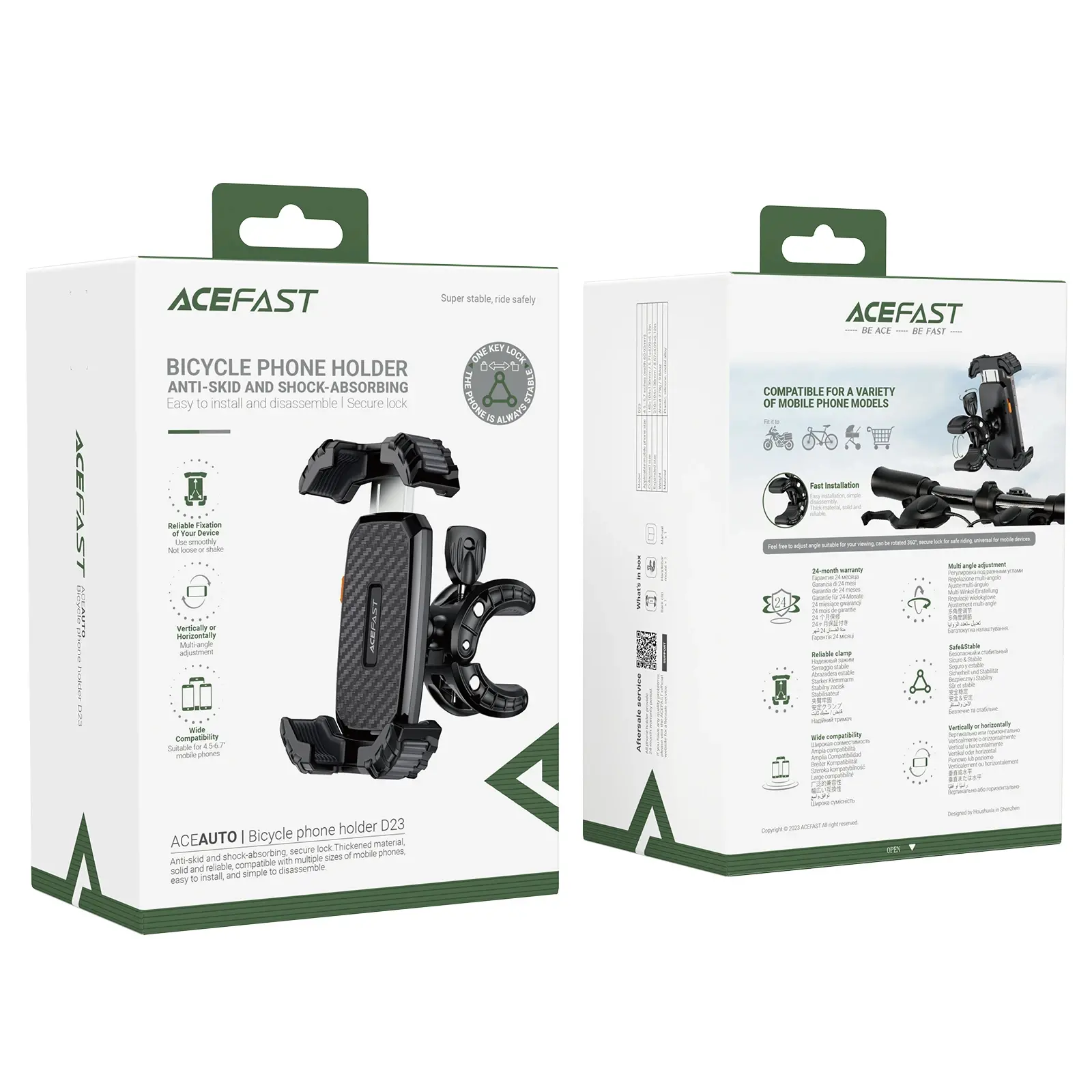 Acefast Suport de telefon pentru bicicletă - antiderapant, cu absorbție a șocurilor - D23 - Negru - image 7