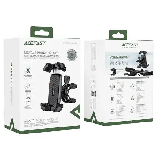Acefast Suport de telefon pentru bicicletă - antiderapant, cu absorbție a șocurilor - D23 - Negru - 8