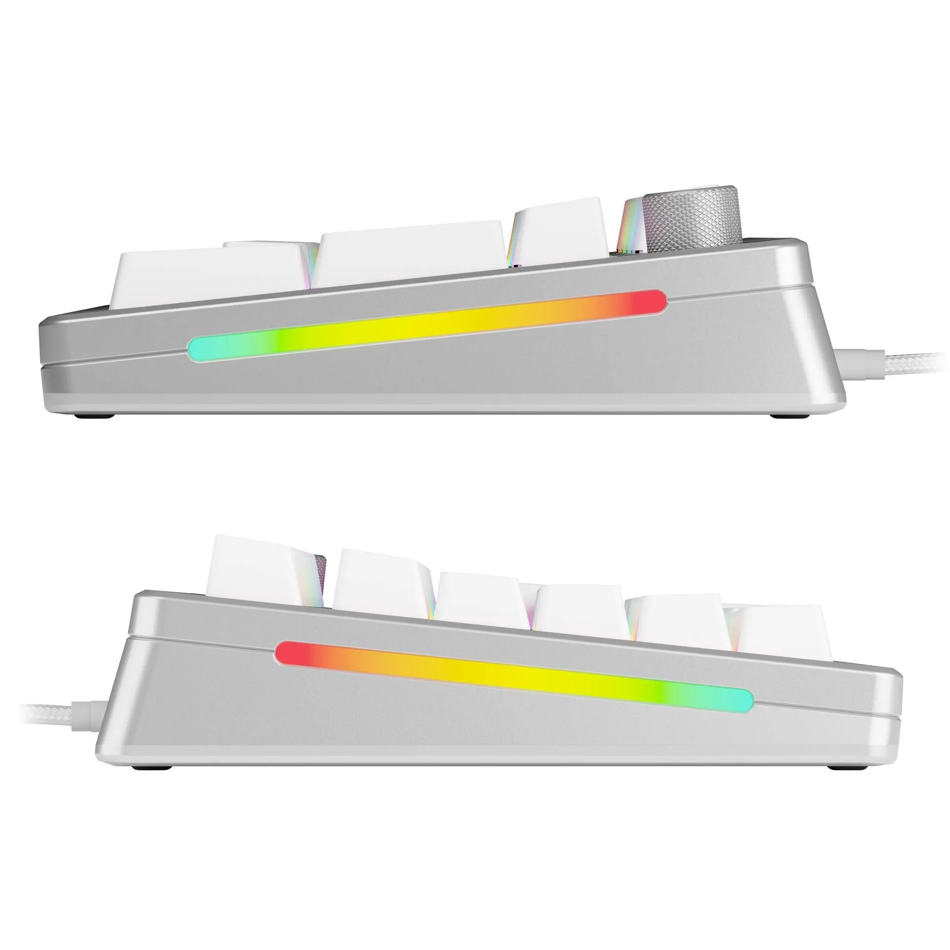 Геймърска механична клавиатура Glorious GMMK 3 Pro 100% Silver - Fox Linear Switches - image 2