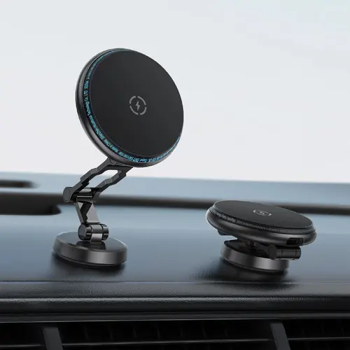 Acefast Зареждаща стойка за телефон за кола Car phone holder - MAG-Charging 15W, Metal, Magnetic Ring, 360 deg, Foldable  - D30 - Black - image 5