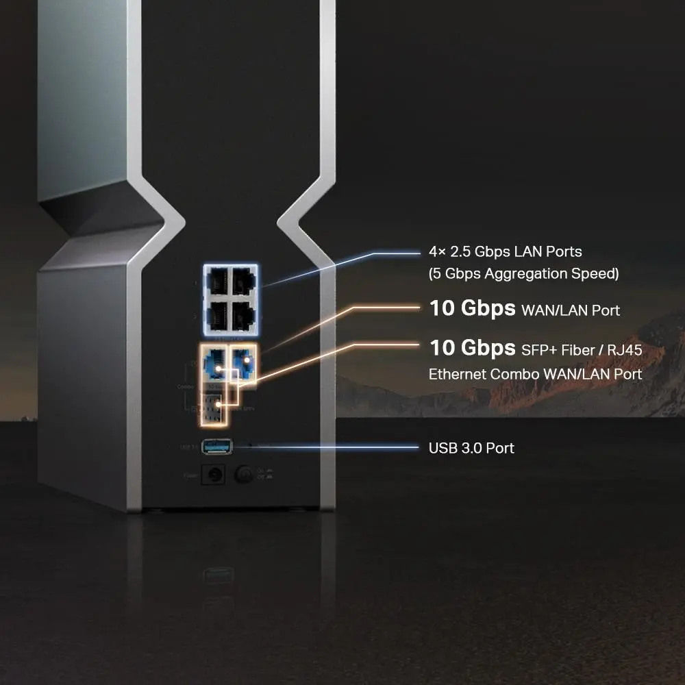 Ασύρματος δρομολογητής TP-Link Archer BE800,19 GbE WiFi7,4x2.5GbE,2x10GbE,1xSFP+,1xUSB 3 - image 5
