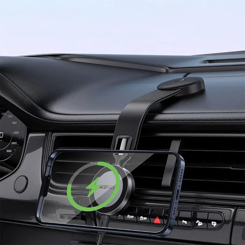 Acefast Стойка за телефон за кола Car phone holder - Magnetic Charging, 360 degree - D37 Black - image 5