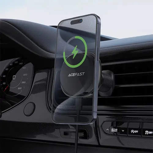 Acefast Стойка за телефон за кола Car phone holder - for Air vent, Wireless Magnetic Wireless Charging - D31 - Black - image 6