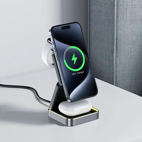 Acefast настолно устройство за безжично зареждане Desktop 3-in-1 Wireless Charging Holder - E20 Black - image 4