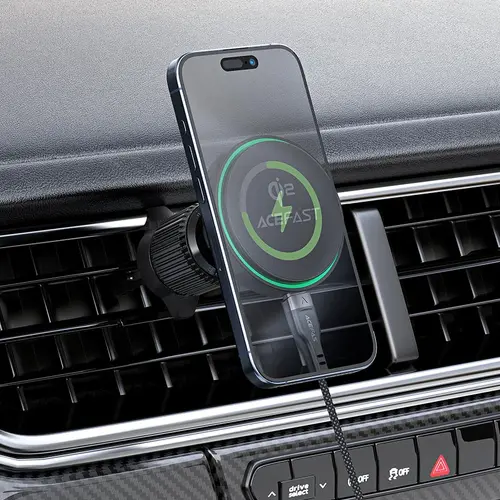 Acefast Стойка за телефон за кола Car phone holder - for Air vent, Magnetic Qi2 Wireless Charging - D33 Qi2 - Black - image 4