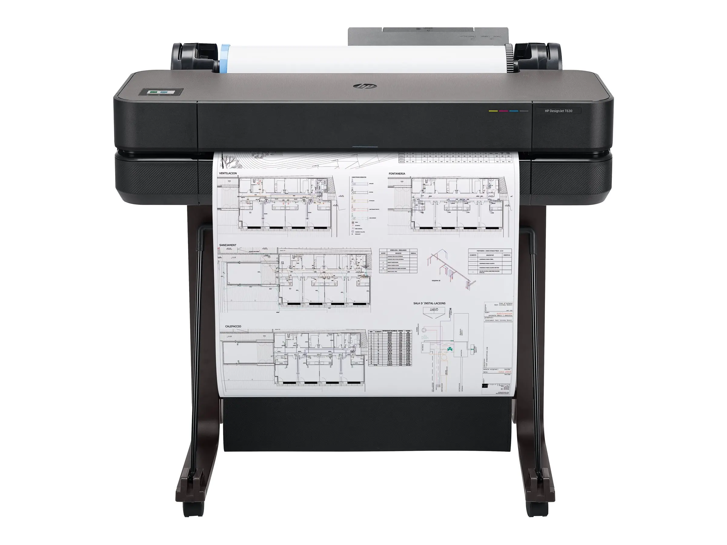 HP DesignJet T630 24inch LFP 2025 Colour Ink-Jet A1 ANSI D Roll 61cm 2400x1200dpi 0.5 min/page USB LAN Wi-Fi