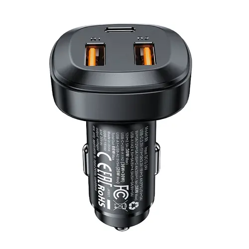 Acefast зарядно за кола Fast Charger Car PD3.0 66W - B9 - USB-C x 1, USB-A x 2, Black - image 1