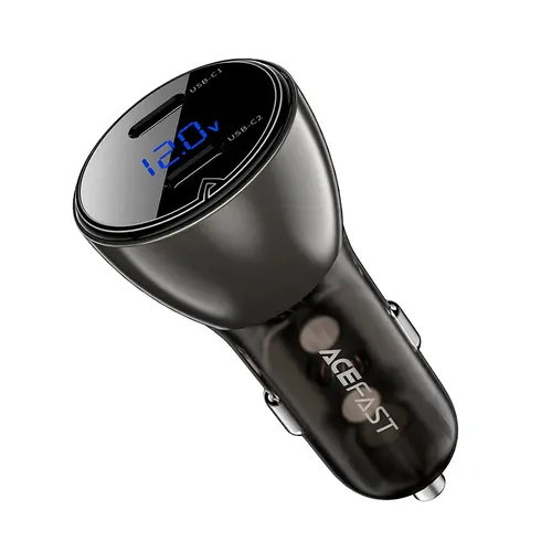 Acefast зарядно за кола Fast Charger Car PD3.0 60W - B10 - USB-C x 2, Metal, Black