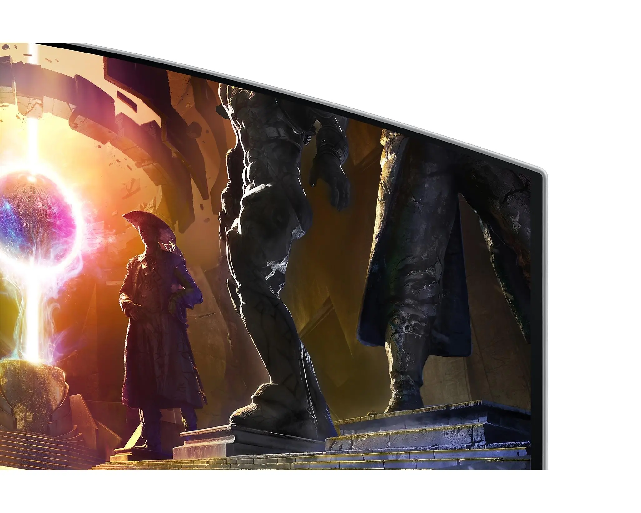 Монитор, Samsung LS34DG850, 34'' CURVED Odyssey G8 OLED, 1800R, 175 Hz, 0.1 ms GTG, 21:9, 3440 x 1440, Smart, 2xUSB C, Mini DP, Micro HDMI 2.1, Wi-Fi 5, BT 5.2, Speakers, 178°/178°, Silver - image 2