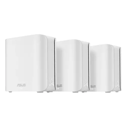 Меш система, Asus Mesh WiFi system, ZenWiFi BD4 3PK, BE3600, Dual-Band, up to 600m2, Quad-Core 1.5GHz CPU, 128MB/512MB Flash/RAM, 2.5G dual-port, Smart Home Master SSIDs, AiProtection Pro, Adaptive QoS, VPN server/client, IPTV, OFDMA, UTF-8 SSID, AiMesh, White