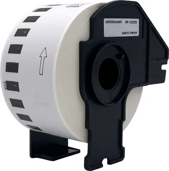 BANDĂ PENTRU IMPRIMANTE DE ETICHETE BROTHER TIP QP - BANDĂ CONTINUĂ DE HÂRTIE - 38 mm x 30,48 m - DK22225 (DK-22225) - PNLB-22225 - NEOMAX - image 1