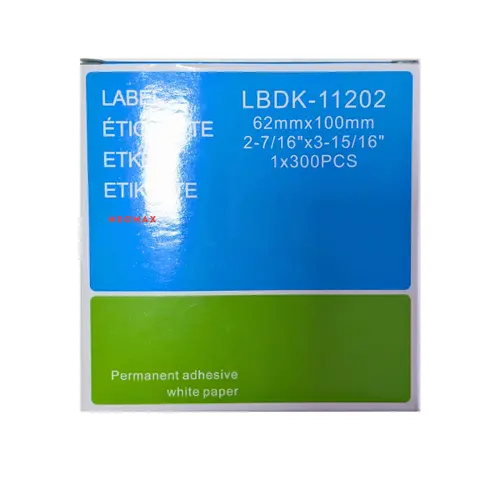 BANDĂ PENTRU IMPRIMANTE DE ETICHETE BROTHER TIP QL - ETICHETĂ DE EXPEDIERE - 62 mm x 100 mm x 300 - DK11202 (DK-11202) - PN LB-11202 - NEOMAX - 1