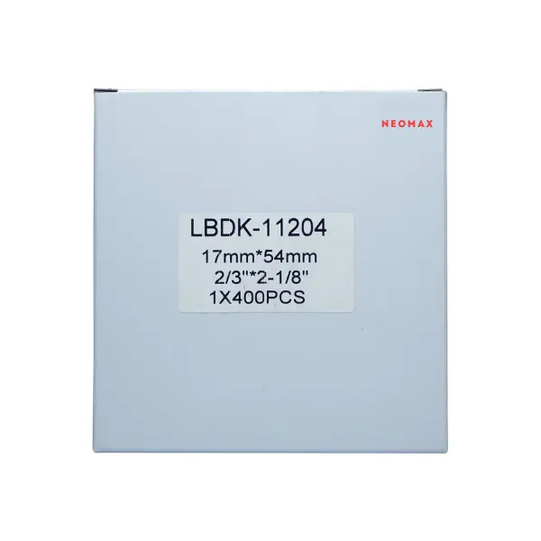 BANDĂ PENTRU IMPRIMANTE DE ETICHETE BROTHER TIP QL - ETICHETĂ UNIVERSALĂ - 17 mm x 54 mm x 400 - DK11204 (DK-11204) - PN LB-11204 - NEOMAX