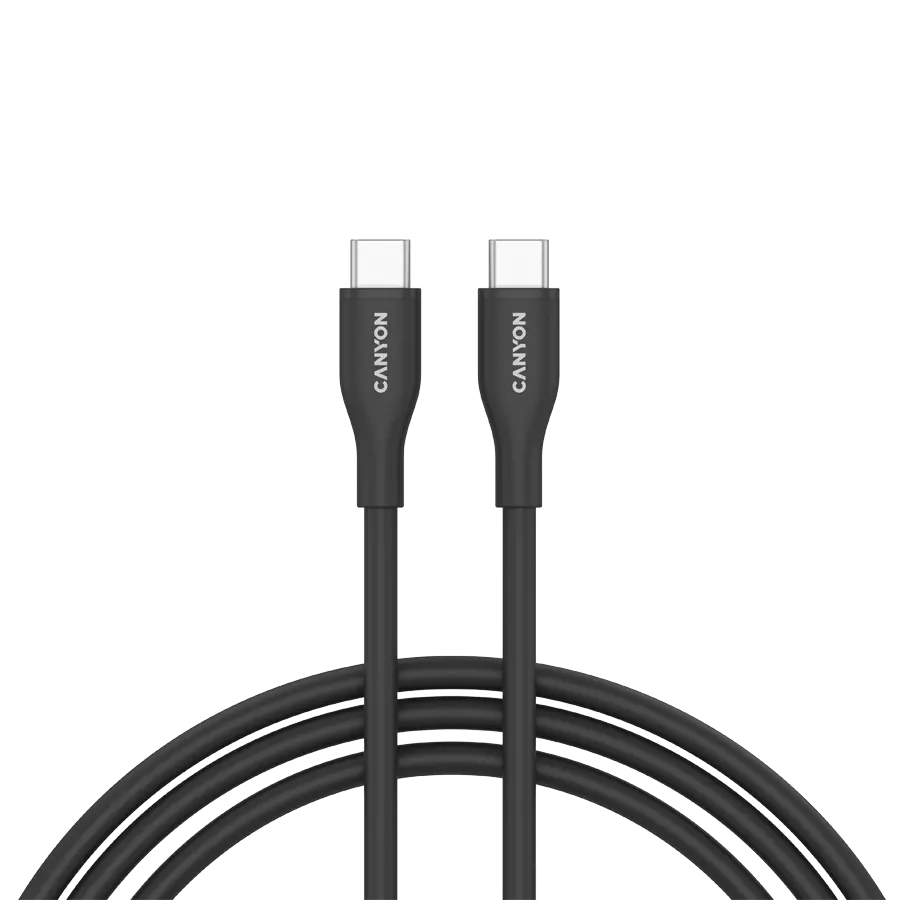 CANYON Καλώδιο CC60SC10 C-C 60W 1m Σιλικόνη Μαύρο