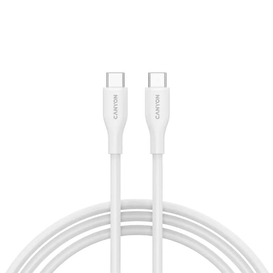 CANYON καλώδιο CC60SC10 C-C 60W 1m Σιλικόνη Λευκό