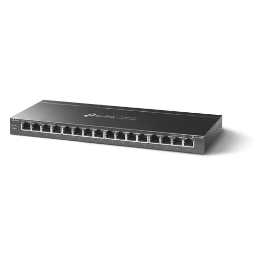 TP-Link TL-SG116P 16-Port Gigabit Desktop Switch with 16-Port PoE+, 802.3at/af, 120 W PoE Power, Desktop Steel Case, Extend Mode for 250m PoE Transmitting, Priority Mode for Port1-4, Isolation Mode, PoE Auto Recovery, Intelligent Power Management - image 1