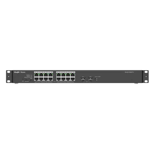Комутатор Ruijie RG-ES118GS-P-L, 16x GbE PoE+, 2x SFP, 247W, неуправляем