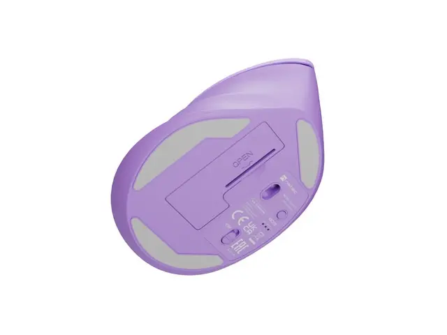 Мишка, Natec Vertical Mouse Crake 2 Wireless, 2400DPI Bluetooth 5.2 + 2.4 GHz Pure Lavender - image 4