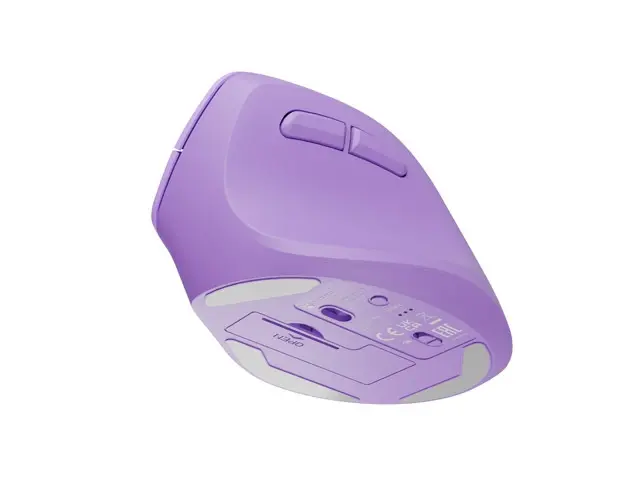 Мишка, Natec Vertical Mouse Crake 2 Wireless, 2400DPI Bluetooth 5.2 + 2.4 GHz Pure Lavender - image 8