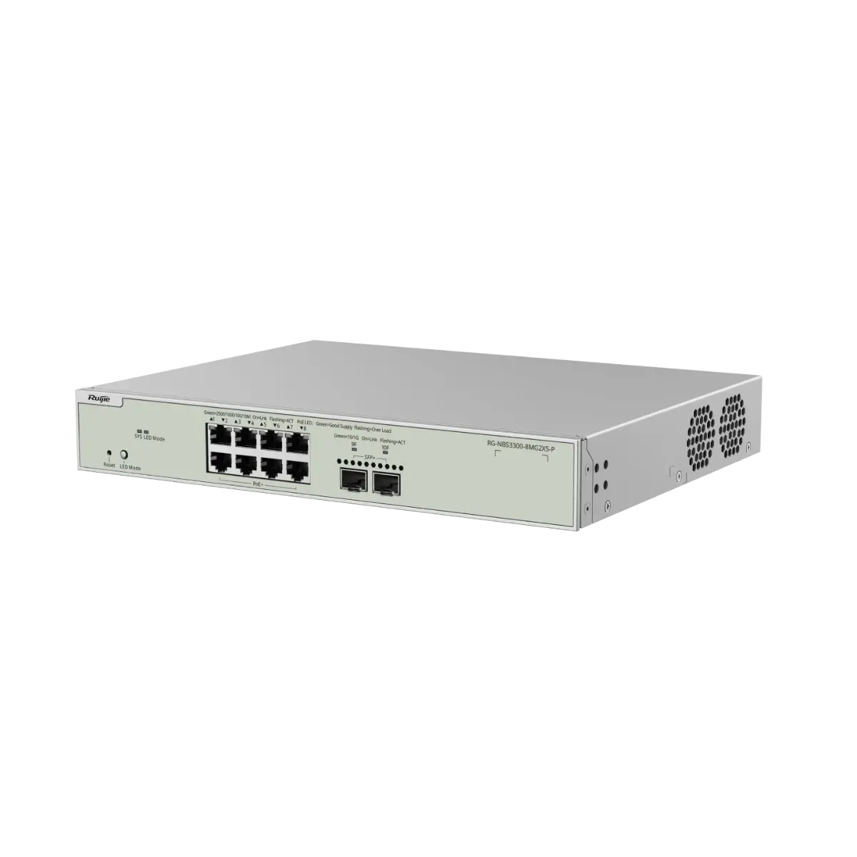 Switch Ruijie RG-NBS3300-8MG2XS-P, 8x2.5G POE+, 2xSFP 10G, L2, 19"