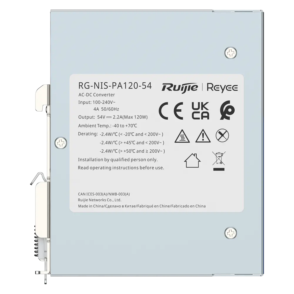 Захранване Ruijie RG-NIS-PA120-54, 54V/120W, 2.2A, индустриално - image 3
