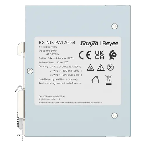 Τροφοδοτικό Ruijie RG-NIS-PA120-54, 54V/120W, 2.2A, βιομηχανικό - 4