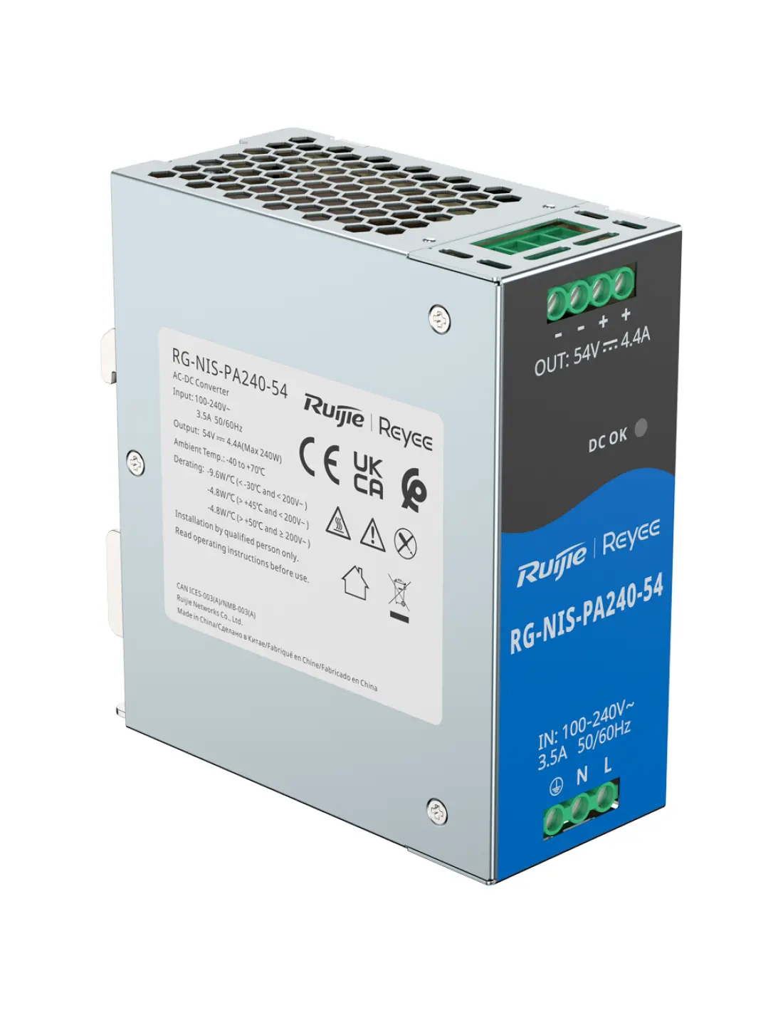 Захранване Ruijie RG-NIS-PA240-54, 54V/240W, 4.4A, индустриално - image 2