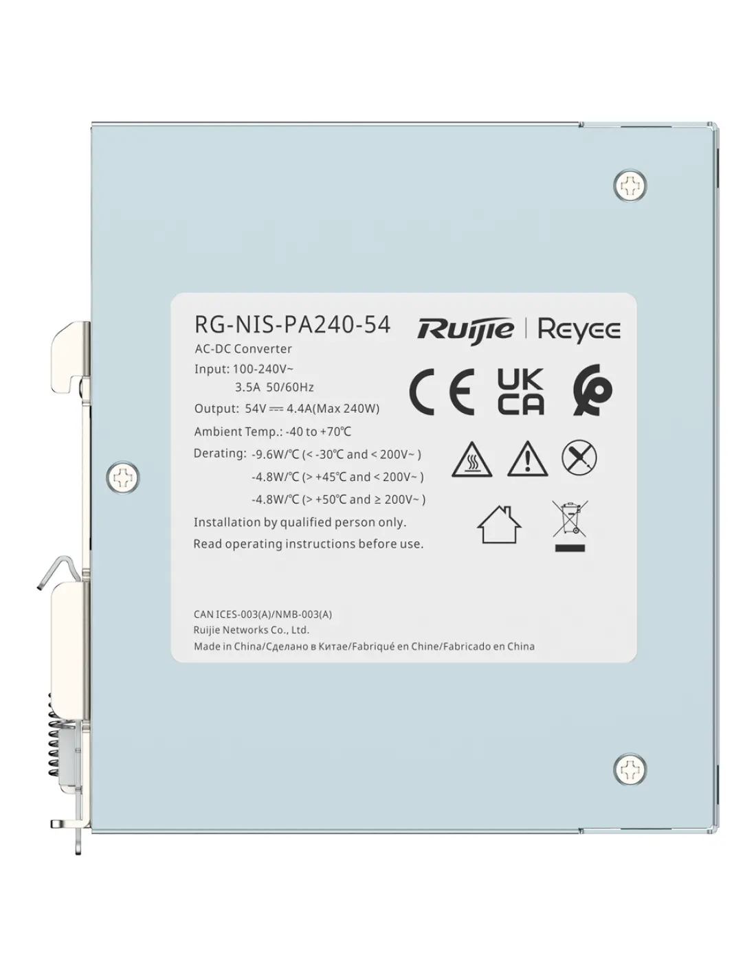 Захранване Ruijie RG-NIS-PA240-54, 54V/240W, 4.4A, индустриално - image 3