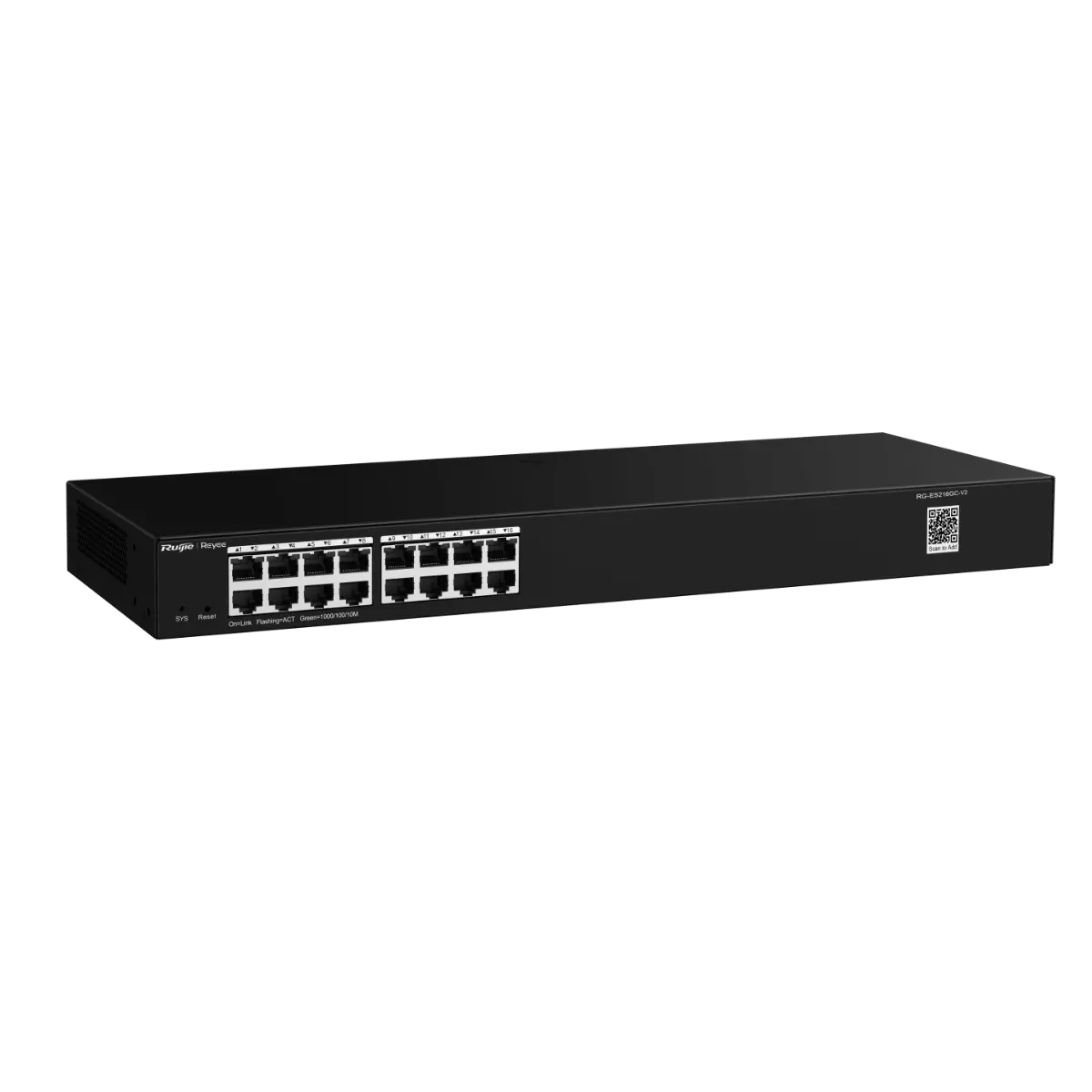 Комутатор Ruijie RG-ES216GC-V2, 16xGbE, управляем, настолен, метал, 16 VLAN - image 2