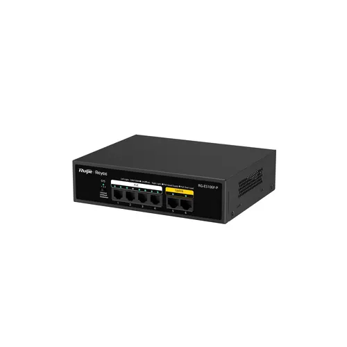 Комутатор Ruijie RG-ES106F-P, 6x10/100M, 4 x PoE+, 54W, неуправляем, наст. - image 2