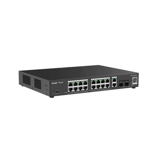 Комутатор Ruijie RG-ES220GS-P, 18xGbE, 2xSFP, 16x PoE+, 250W, до 16 VLAN - image 1