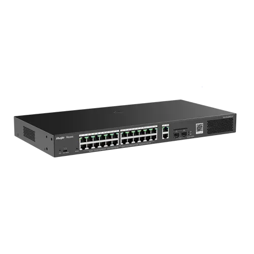 Комутатор Ruijie RG-ES228GS-P, 26xGbE, 2xSFP, 24x PoE+, 370W, до 16 VLAN, шкаф - image 1