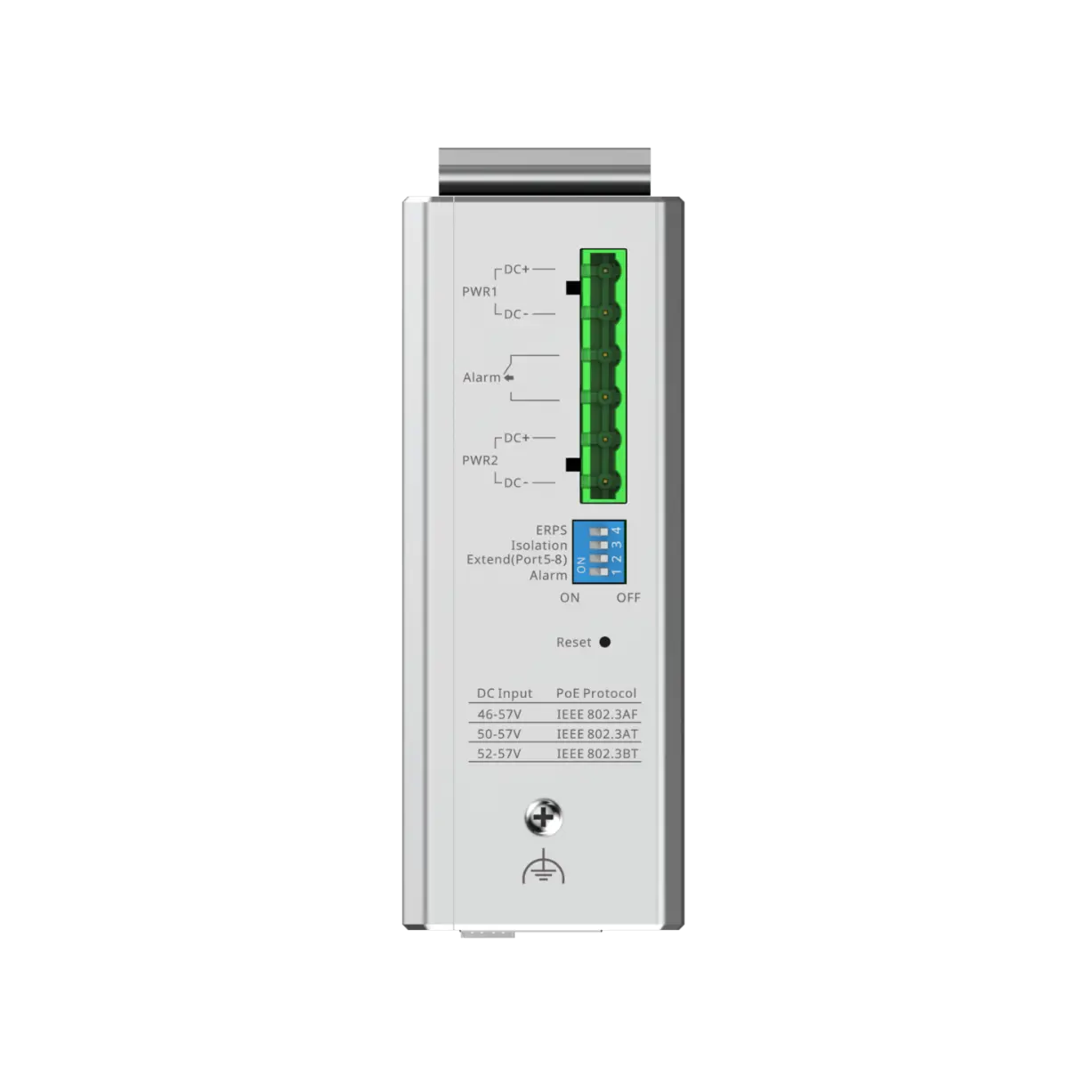 Комутатор Ruijie RG-NIS2100-8GT2SFP-HP,7xGb POE+,1xGb POE++,2xSFP,L2индустриален - image 3
