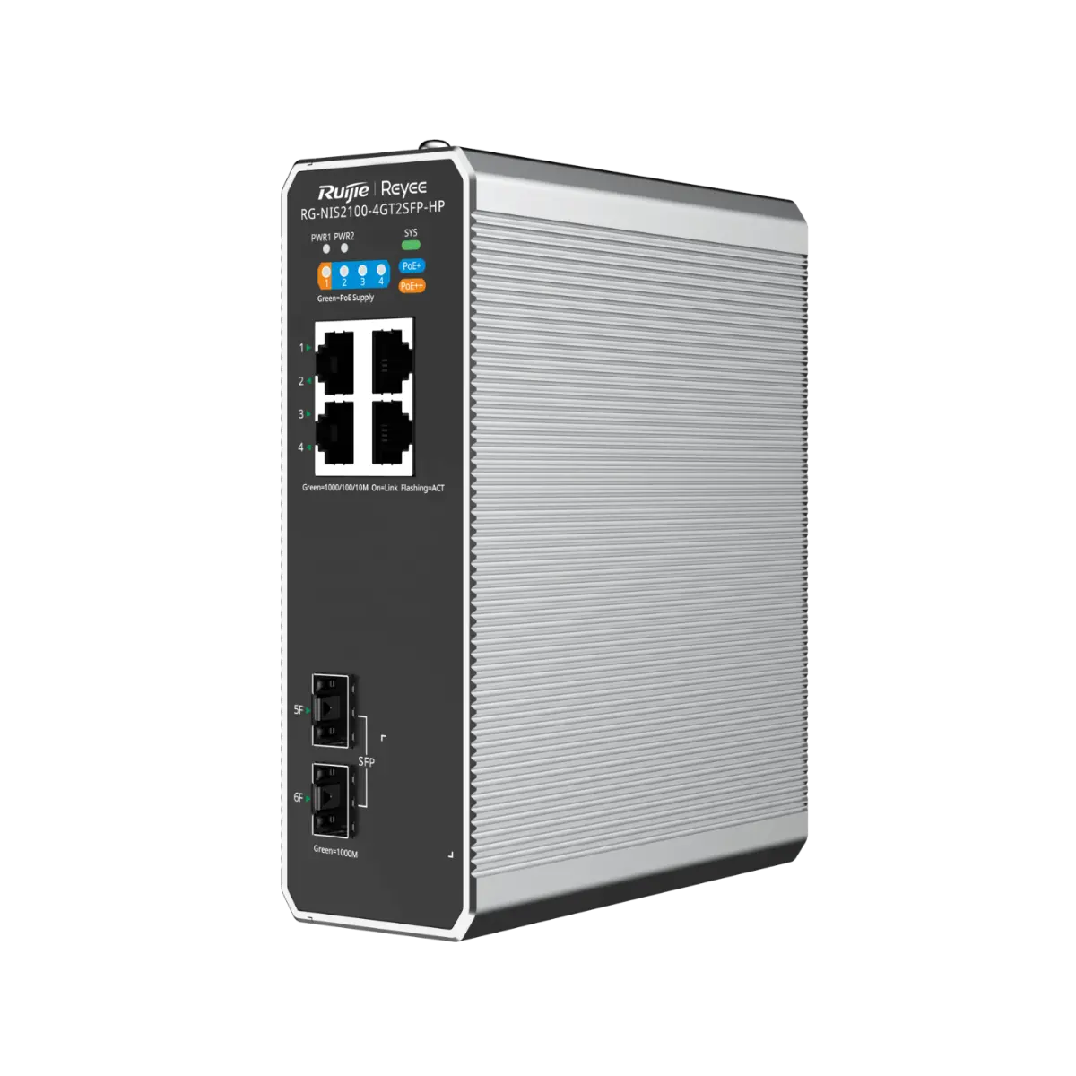 Комутатор Ruijie RG-NIS2100-4GT2SFP-HP,3xGb POE+,1xGb POE++,2xSFP,L2индустриален