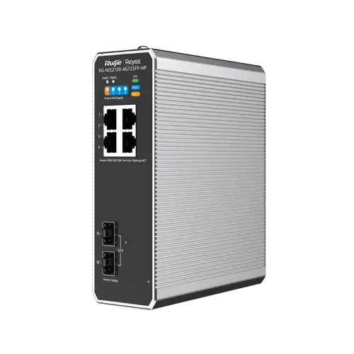 Комутатор Ruijie RG-NIS2100-4GT2SFP-HP,3xGb POE+,1xGb POE++,2xSFP,L2индустриален