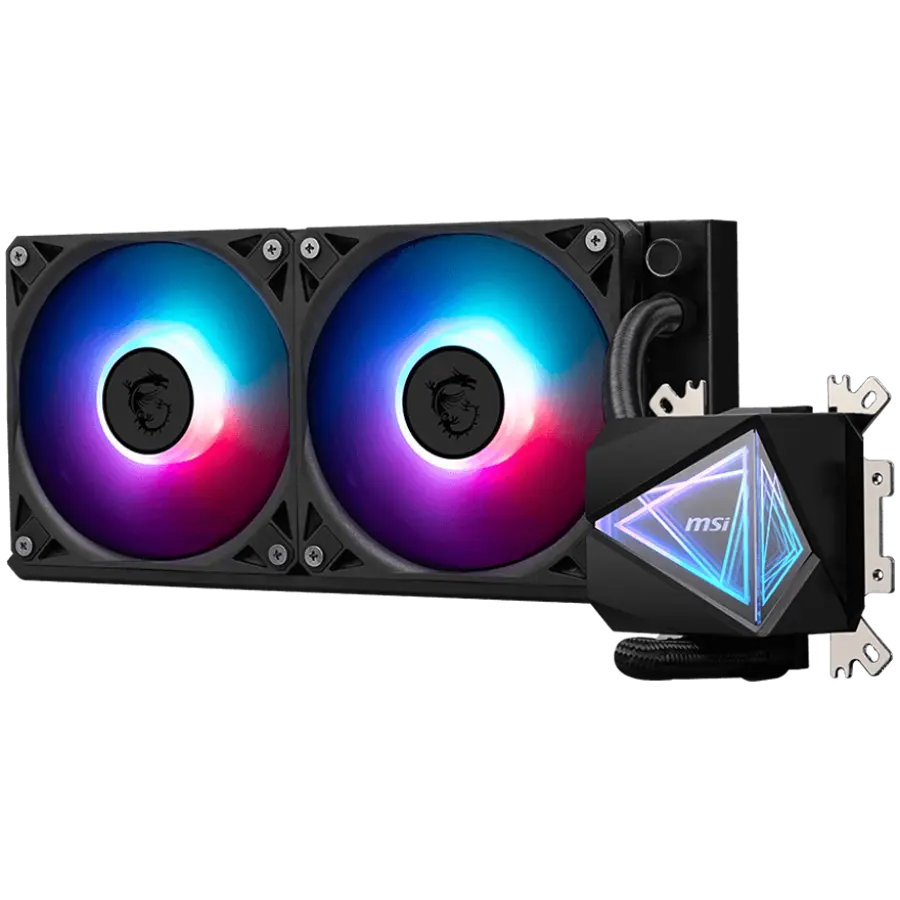 MSI MAG CORELIQUID I240 2x 120mm ARGB Fans, Aluminium Radiator, Loop Dynamic Bearing, Intel LGA 1150/1151/1155/1156/1200/1700/1851, AMD AM5/AM4, 3Y Warranty - image 1
