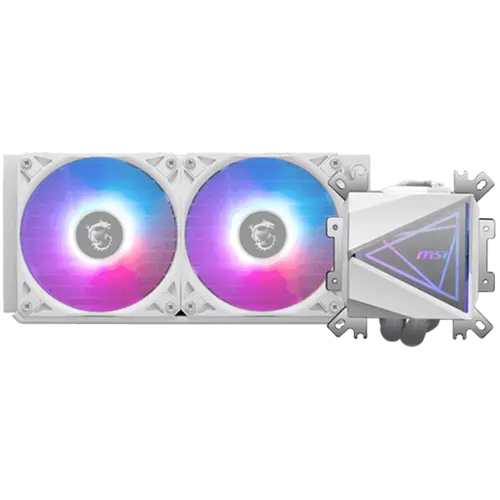 MSI MAG CORELIQUID I240 WHITE 2x 120mm ARGB Fans, Aluminium Radiator, Loop Dynamic Bearing, Intel LGA 1150/1151/1155/1156/1200/1700/1851, AMD AM5/AM4, 3Y Warranty