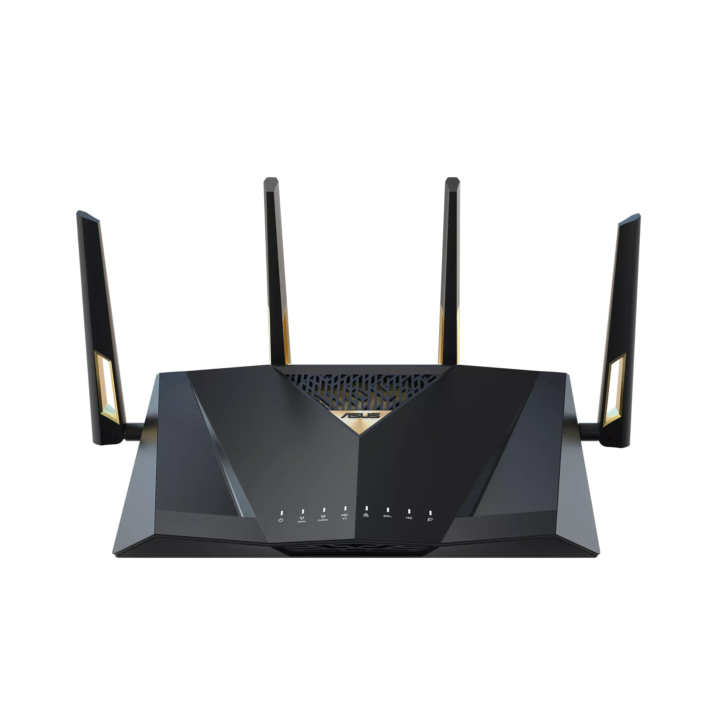 Рутер, Asus Gaming Wireless Router, RT-BE88U, BE7200, Dual-Band, Quad-Core 2.6GHz CPU, 256MB/2GB Flash/RAM, 4K-QAM, MLO, 10G dual-port, SFP+, 2.5G quad-port, AiProtection Pro, Adaptive QoS, VPN Fusion, Instant Guard, IPTV, OFDMA, MU-MIMO, AiMesh, Black
