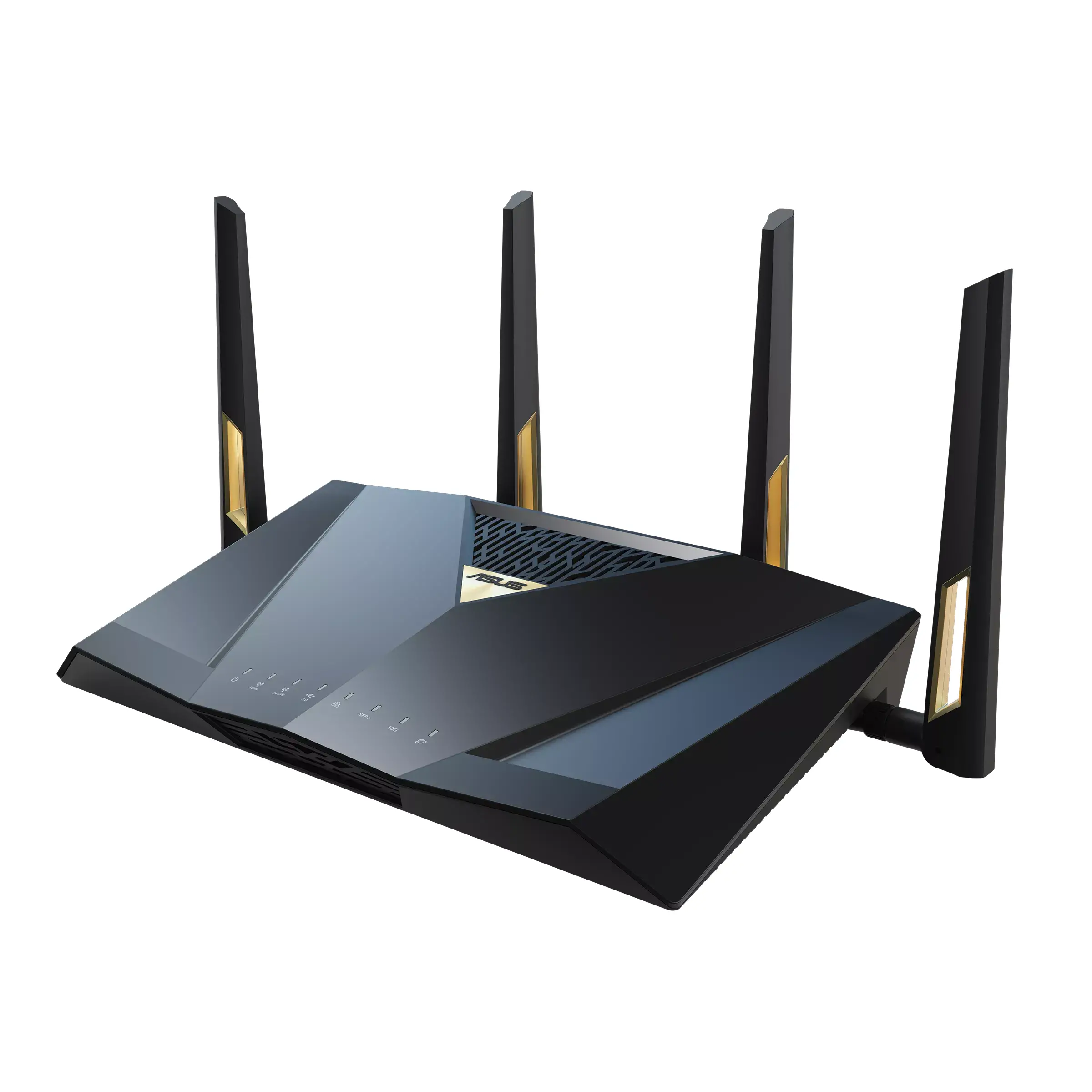 Рутер, Asus Gaming Wireless Router, RT-BE88U, BE7200, Dual-Band, Quad-Core 2.6GHz CPU, 256MB/2GB Flash/RAM, 4K-QAM, MLO, 10G dual-port, SFP+, 2.5G quad-port, AiProtection Pro, Adaptive QoS, VPN Fusion, Instant Guard, IPTV, OFDMA, MU-MIMO, AiMesh, Black - image 1