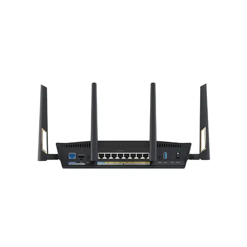 Рутер, Asus Gaming Wireless Router, RT-BE88U, BE7200, Dual-Band, Quad-Core 2.6GHz CPU, 256MB/2GB Flash/RAM, 4K-QAM, MLO, 10G dual-port, SFP+, 2.5G quad-port, AiProtection Pro, Adaptive QoS, VPN Fusion, Instant Guard, IPTV, OFDMA, MU-MIMO, AiMesh, Black - image 3