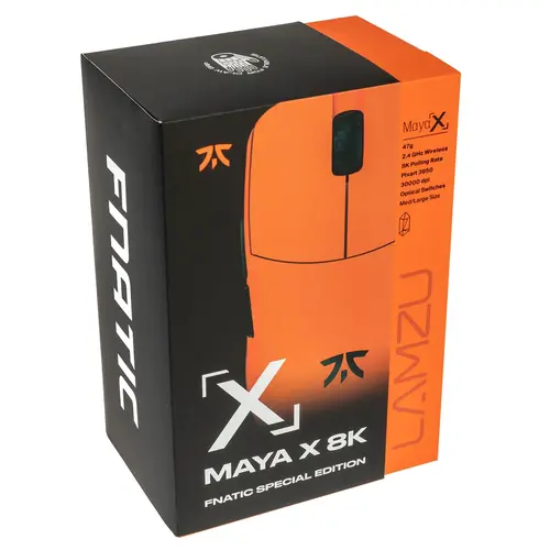 Lamzu професионална геймърска мишка MAYA X 8K - Wireless Gaming Mouse - Fnatic Special Edition Orange - image 6