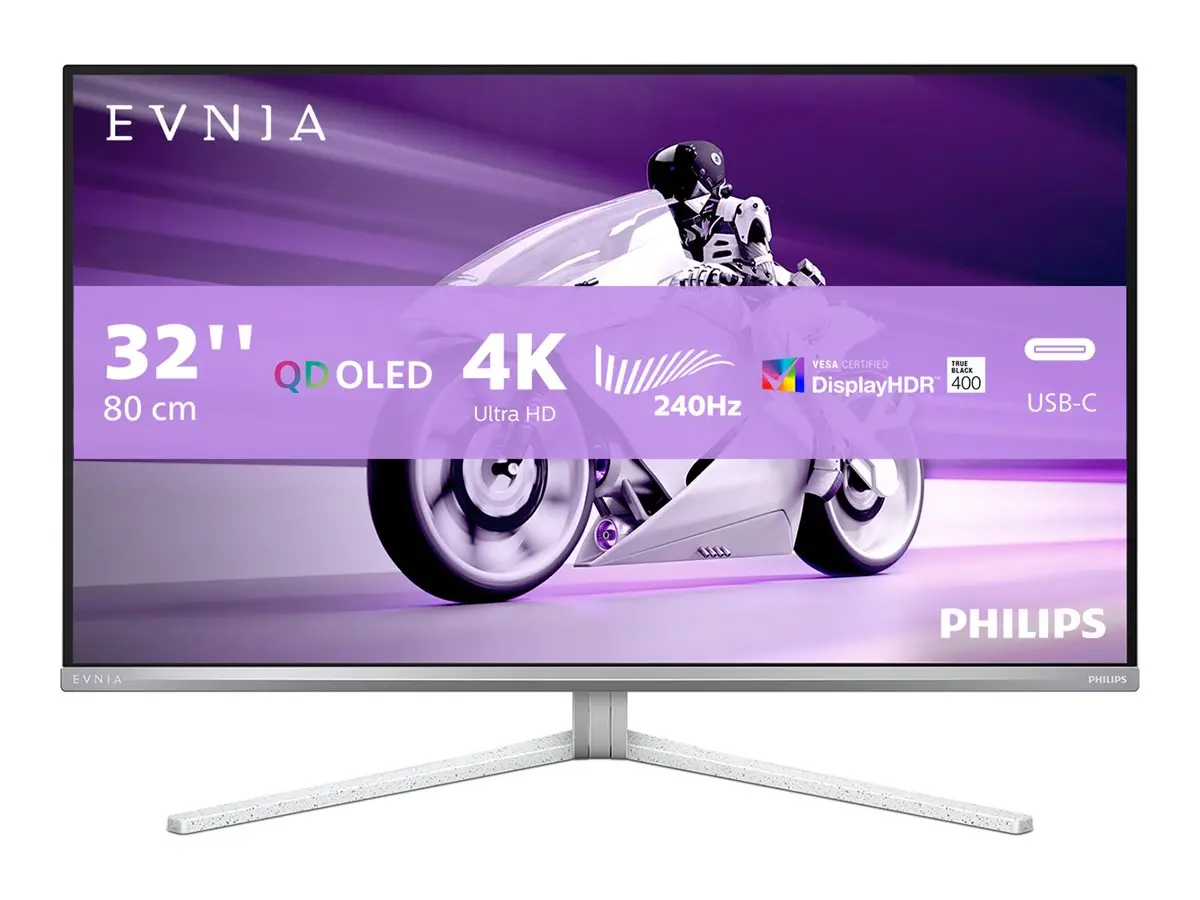 Монитор, Philips 32M2N8900, 31.5" 3840x2160@240Hz QD-OLED, 0.03ms GtG, 1500000:1, Mega Infinity DCR, Adaptive Sync, FlickerFree, LowBlue Mode, 5Wx2, Tilt, Height Adjust, Swivel, 2xHDMI, DP, USB hub