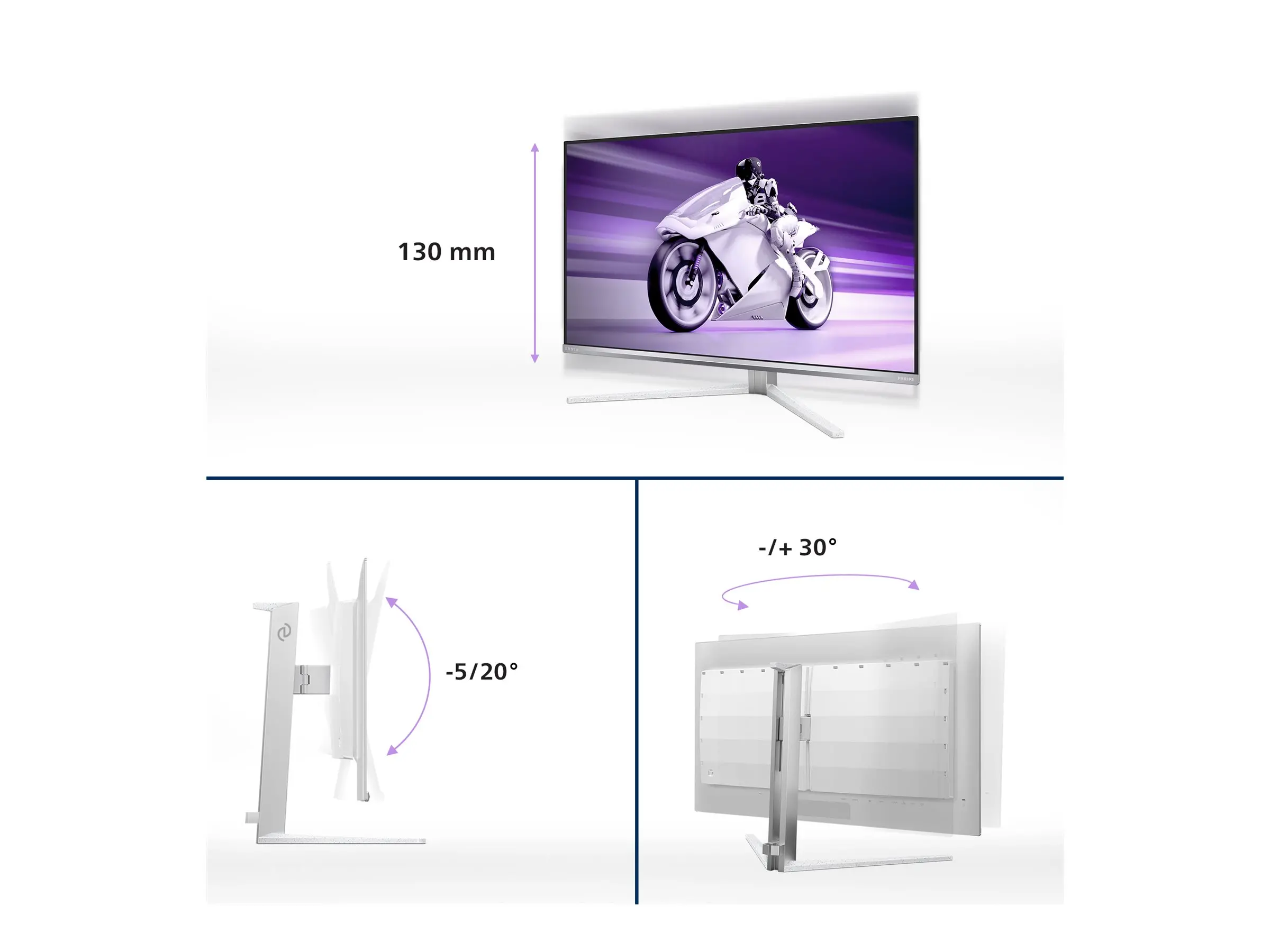 Монитор, Philips 32M2N8900, 31.5" 3840x2160@240Hz QD-OLED, 0.03ms GtG, 1500000:1, Mega Infinity DCR, Adaptive Sync, FlickerFree, LowBlue Mode, 5Wx2, Tilt, Height Adjust, Swivel, 2xHDMI, DP, USB hub - image 6
