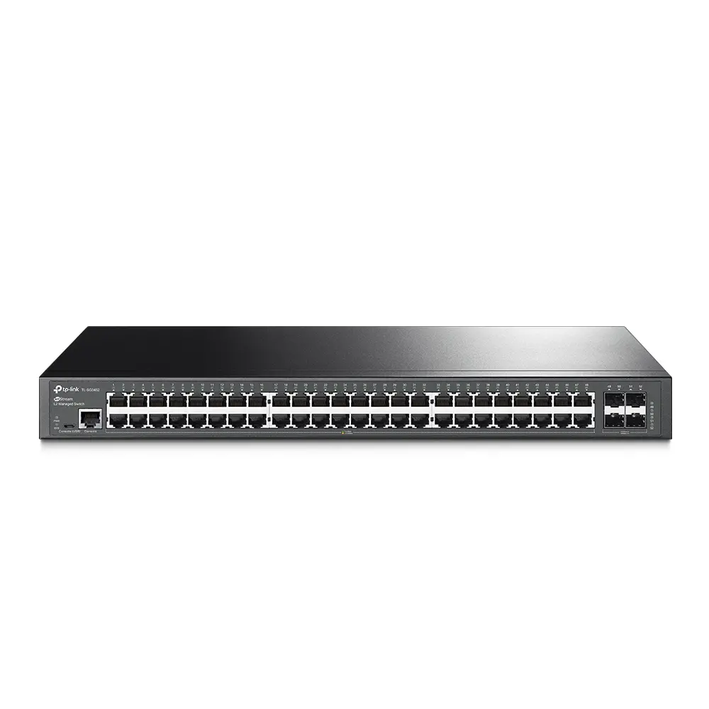 TP-Link SG3452 Omada 48-θυρών Gigabit L2+ Managed Switch με 4 υποδοχές SFP, 48× θύρες Gigabit RJ45 και 4× υποδοχές Gigabit SFP, Static Routing, VLAN