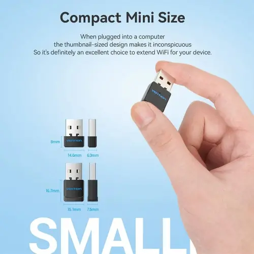 Vention ασύρματος προσαρμογέας WiFi USB adapter, μαύρο - KDRB0 - 4