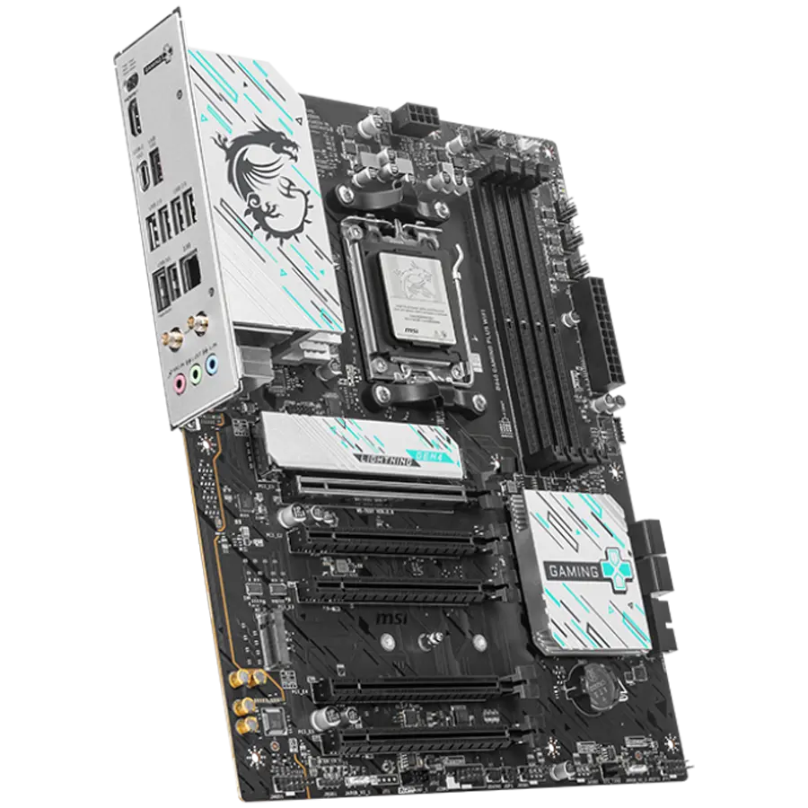 MSI B840 GAMING PLUS WIFI, ATX, Socket AM5, 4x DDR5 Dual Channel DDR5 up to 8000(OC)MHz, 5x PCIe x16 slot, 2x M.2 slot, 4x USB 2.0, 2x USB 5Gbps, 1x USB 10Gbps, 1x USB 10Gbps Type-C, HDMI, 7.1 HD Audio, 2.5G LAN, WiFi, BT, 3Y - image 1