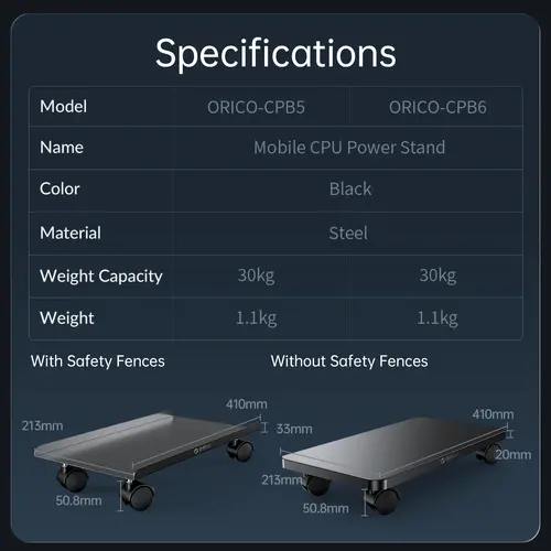 Orico suport pentru calculator PC Stand - Computer Bracket - rezistent la apă, negru - CPB6-BK - 7
