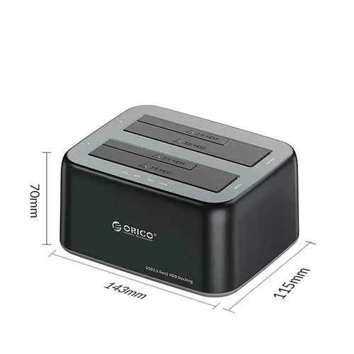 Orico stație de andocare Storage - HDD/SSD Dock - 2 BAY 2.5/3.5 USB-C/USB-A - 6829C3-V1 - 2